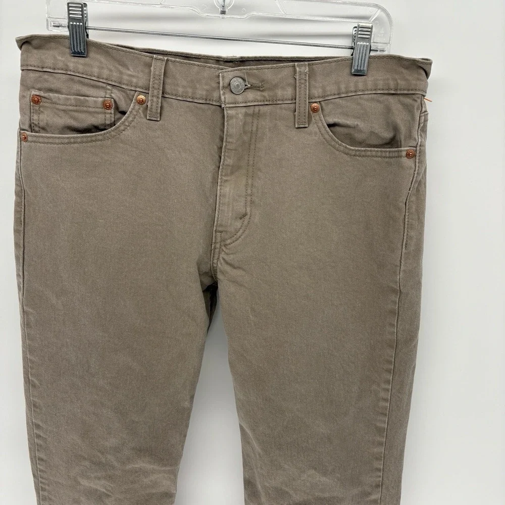 Levis 511 Jeans Slim Straight Tan Stretch Pants Preppy Office Men 33X32 (33X31)